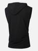 Mens Casual Sleeveless Hooded Solid Pullover Tank Top