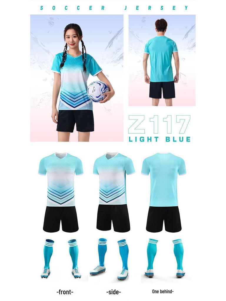 Quick-Dry Football Jersey Set for Adults & Kids - Loose Short Sleeve for Professional Training & Competition