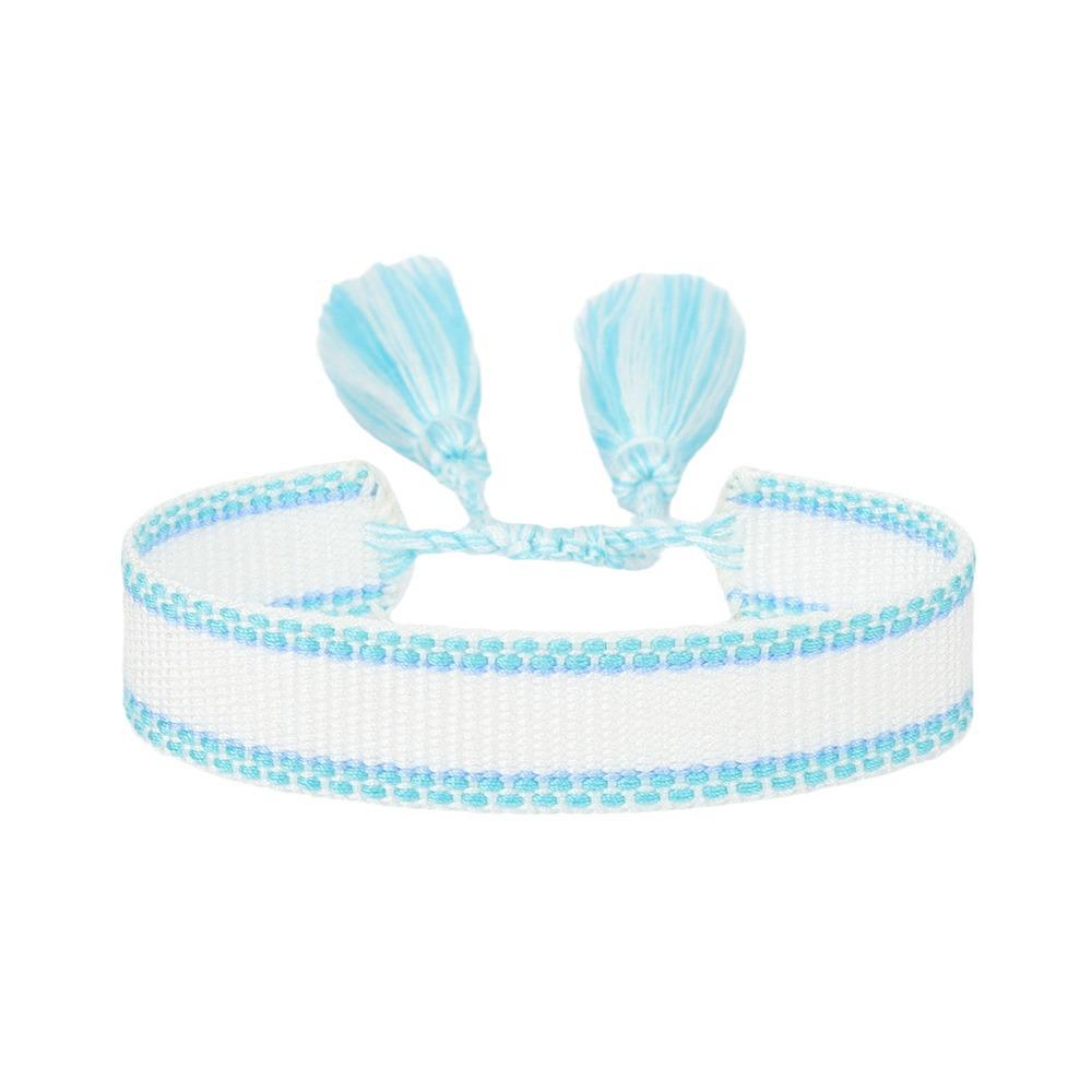 Embroiderable Polyester Cotton Letter Tassel Bracelet for Women – 1.5cm Woven Wristband