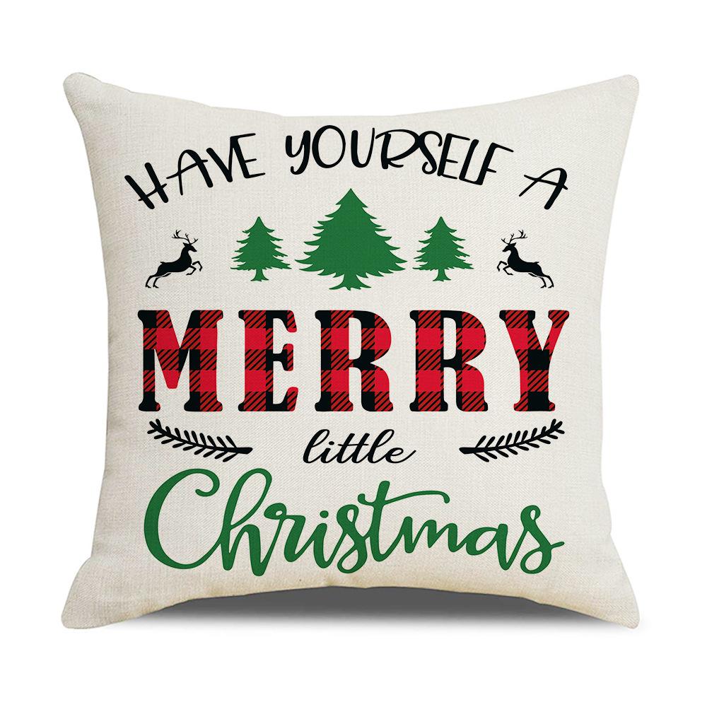 Christmas Simple Print Series Linen Pillows Home Sofa Cushions Office Pillow Covers