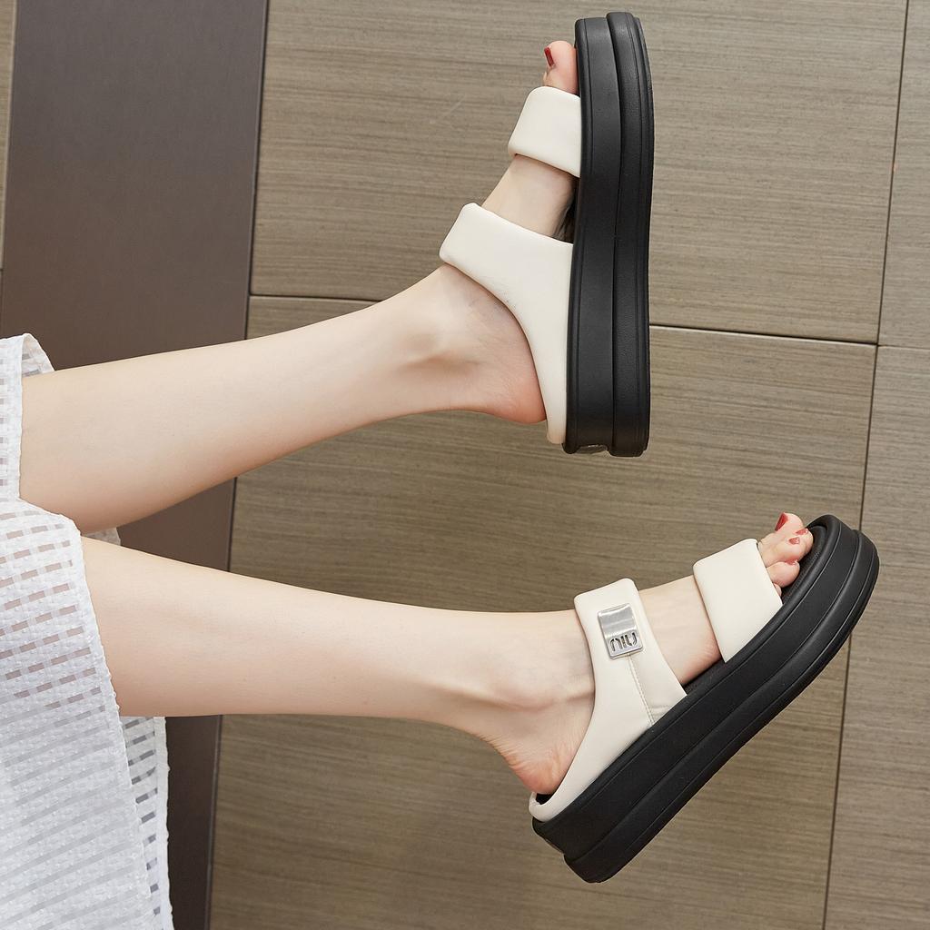 Sandals summer new outer slippers women's thick soles increase cloud casual versatile sports word cool slippers