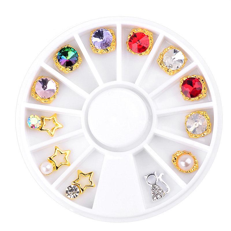 Nail Turntable Five Color Special-Shaped Seven Color Glass Drill Nail Ornament Nail Sticker Nail Art Decoration