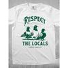 Respecteer de Lokalen Vintage Duif Grafisch T-shirt - Katoenen Ronde Hals Tee met Warmteoverdracht Print, Losse Casual Shirt voor Mannen, Golf & Strand Uitjes