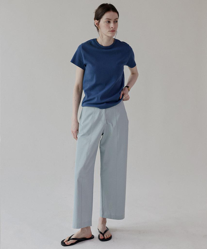 Keullaepeu Easy Cut Back Elastic Pants_Light Blue / (S,M,L,Xl)