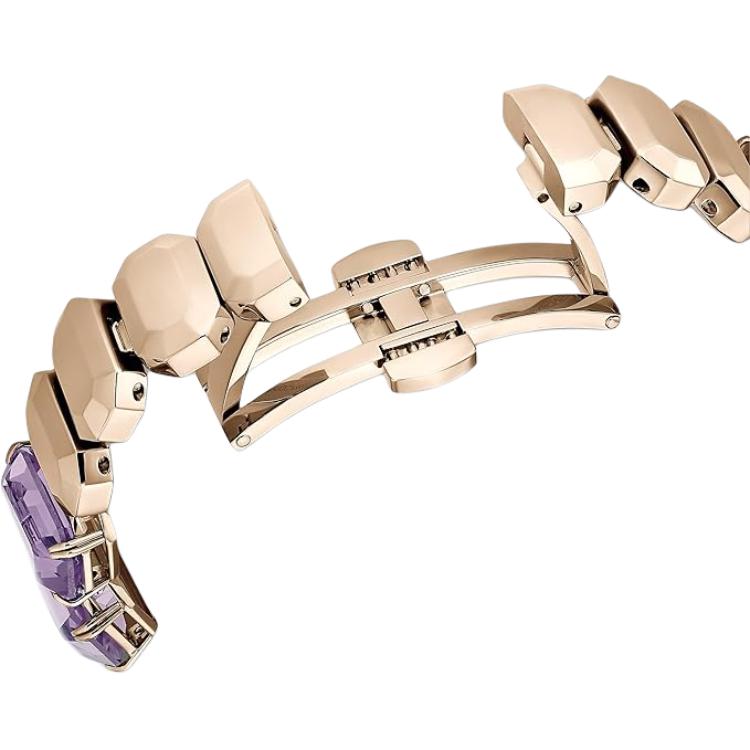 Swarovski Millenia Jewelry Series Watch Quartz Movement Stainless Steel Strap 30Mm Purple Dial 50M Water Resistant Women Watches 5722364