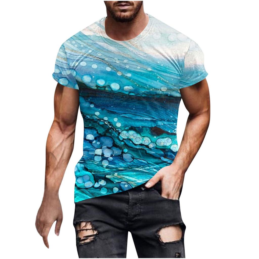 T-shirt z cyfrowym drukiem 3D dla nastolatków i mężczyzn, z krótkim rękawem, wszechstronny, oddychający