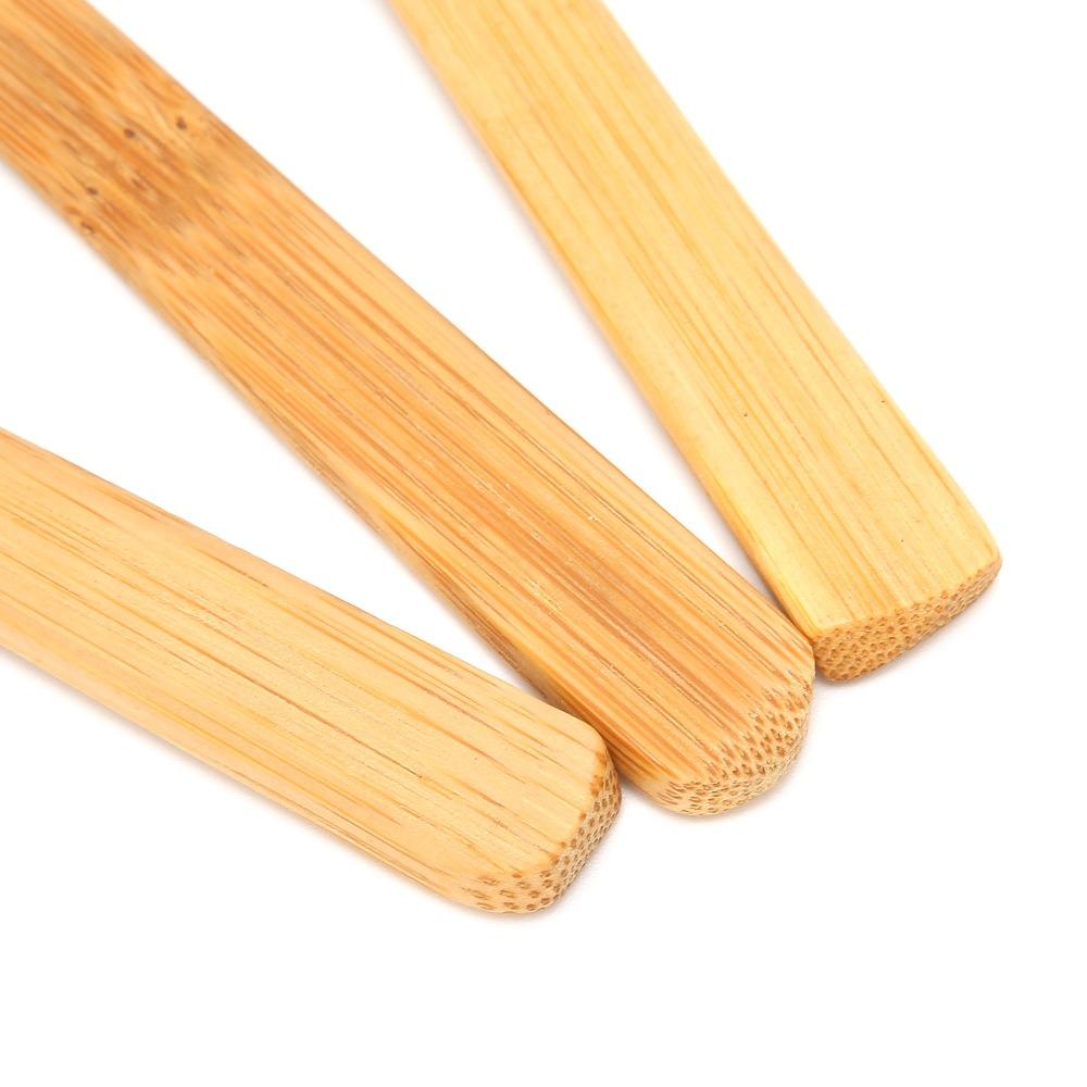 6Pcs Smooth Sanded Fork Spoon Kit Bamboos Dining Utensil Lightweight Eating Set Household