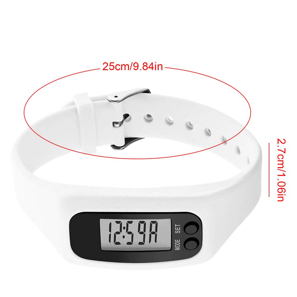 LED Pedometer Bracelet Wrist Calorie Counter 12/24H Time Display Step Counter Watch for Outdoor Sports Fitness Daily Travel