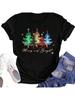 Believe Christmas Shirt For Women Christmas Tree Graphic T-Shirts Believe Letter Print Tees Holiday Tops