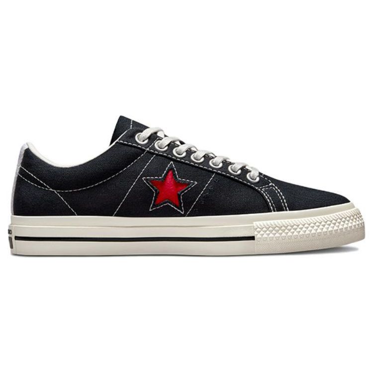 Comme des Garçons Play x Converse One Star Черно-белые унисекс кроссовки Красные A01791C — фото 2