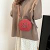 Bag Women's 2025 New European and American Fashion Popular Letter Solid Color Round Bag Shoulder Bag Bags Trendy Oblique Span Bag