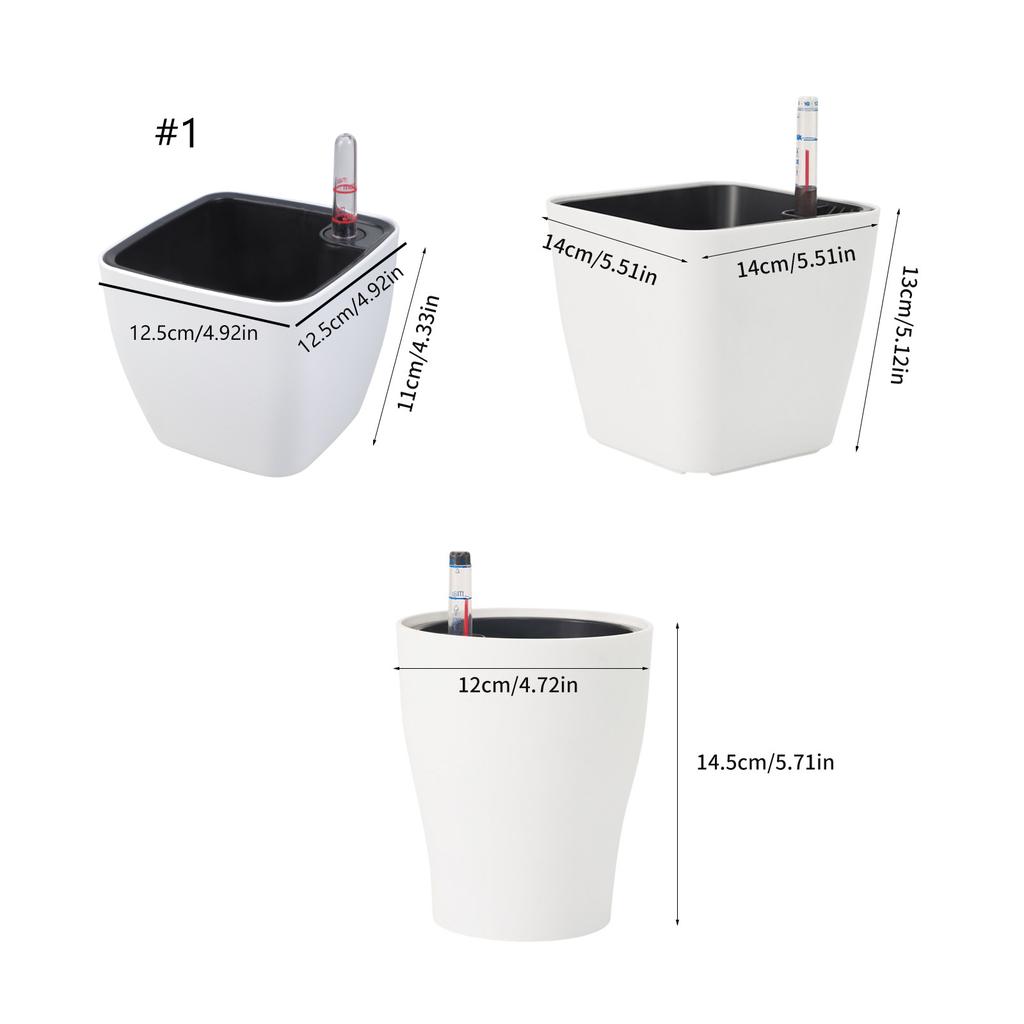 Self Watering Plastic Planter with Water Level Indicators Modern Decorative Planter Flower Pots for House Plant Device