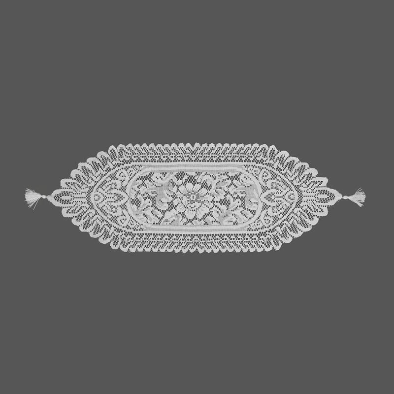 French Lace Table Runner (33x100cm/Ivory)