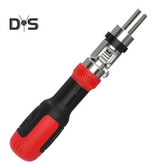 Ratchet Screwdriver with Non-Slip Handle High Strength 180-Degree Pivoting Adjustable Angle 13-in-1 Multi-functional Screwdriver