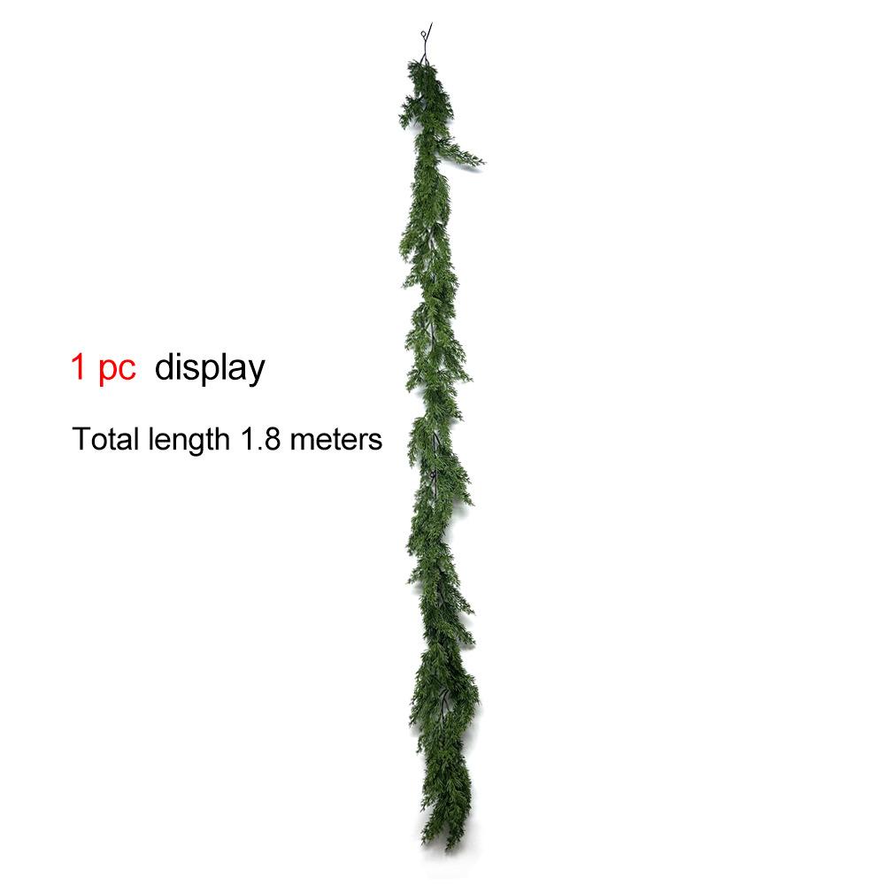 1.8 Meters Artificial Christmas Pine And Cypress Rattan, Simulated Green Plant Home Atmosphere Decorative Vine Dining Table Ornament