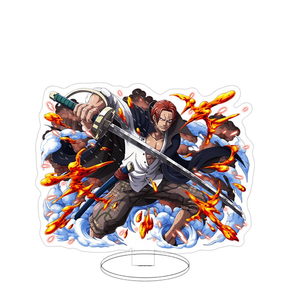 Stand Acrilico Grande Ornamenti Cartone Animato Pirata Luffy Sauron Espositore da Tavolo Spettacolo di Fumetti Vendita All'Ingrosso Consegna