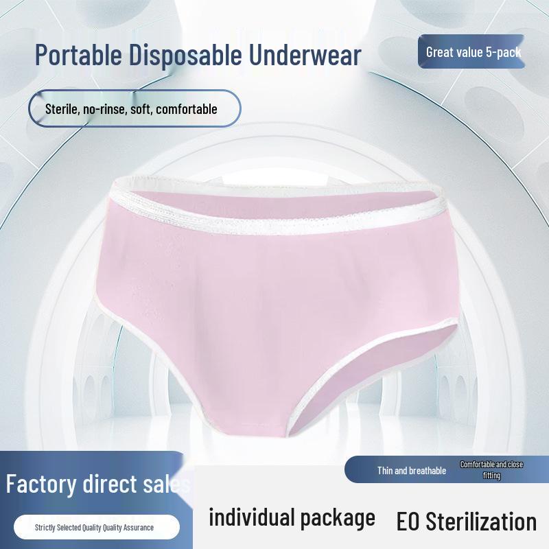 Women's Disposable Travel Underwear: Triangle Design, Portable, Wash-Free, Individually Packaged for Sauna and Daily Use.