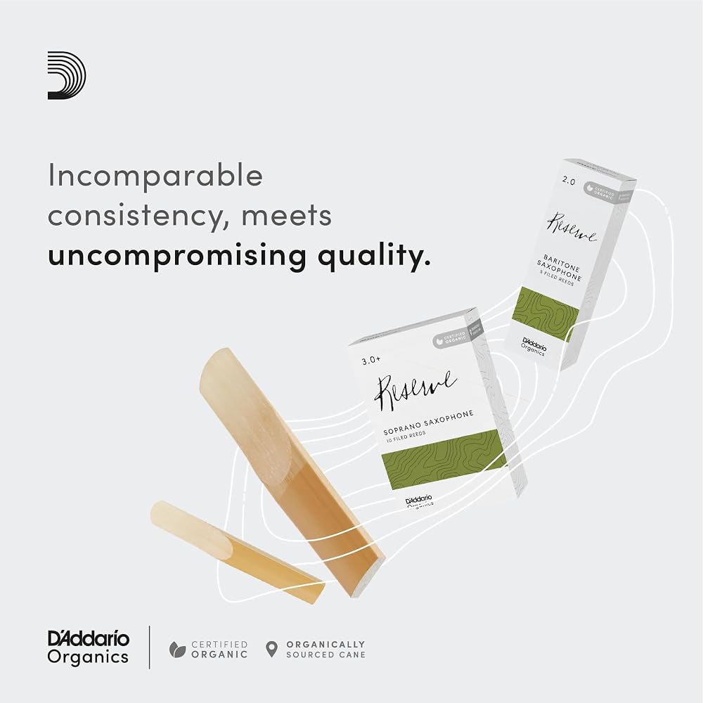 D'Addario WoodWinds Daddario Reed for Alto Saxophone USDA Organic Certified RESERVE ODJR0320 [Har...
