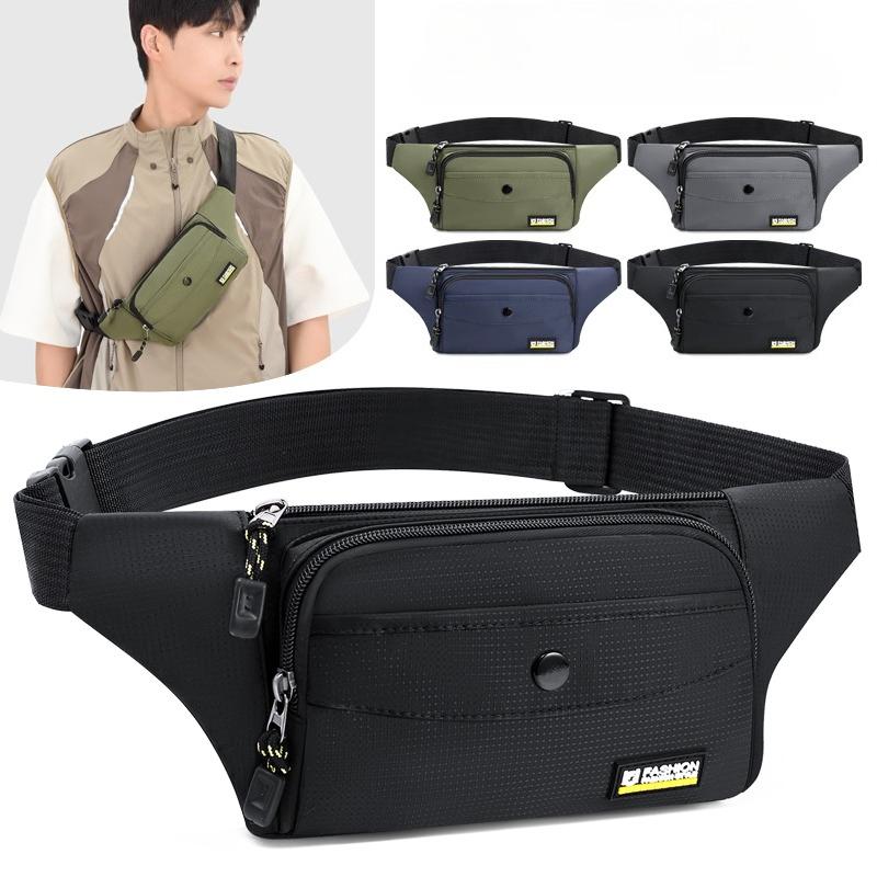 Men's Casual Sports Travel Waist Bag Lightweight Riding Chest Large Capacity Crossbody Bag  Phone Pocket