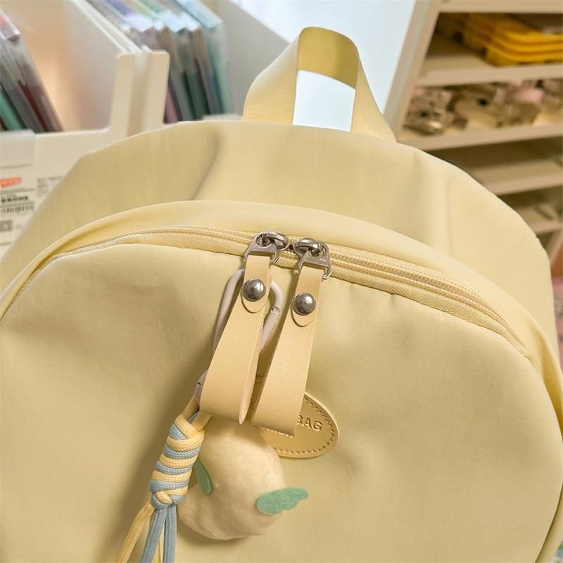 Women's Solid Color Large Capacity Backpack Student Schoolbag