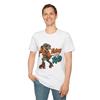 Velociraptor Roller Skating Dinosaur Humor Retro Unisex Softstyle T-Shirt