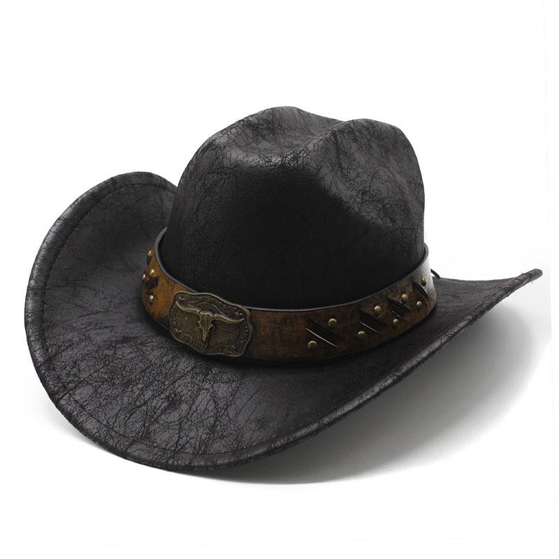 Vintage Western Cowboy Hat With Large Brim Sunshade For Men And Women