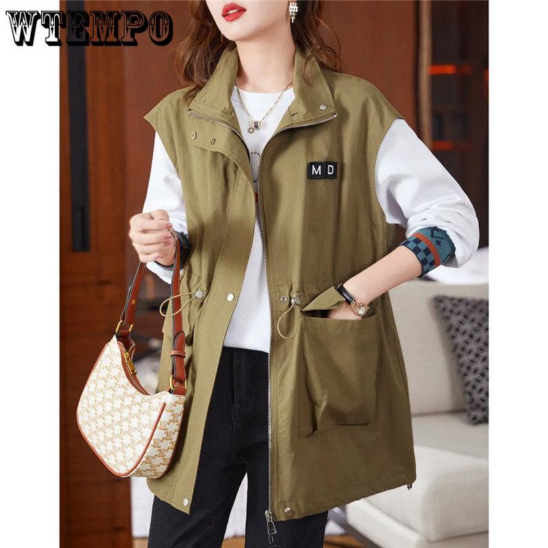 

Жилет, пальто, женский модный жилет больших размеров, куртки, Свободный жилет с завязками на талии, свободный жилет, куртка