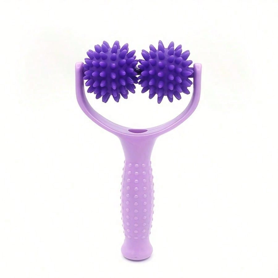 1pc Muscle Massage Stick, Dual Ball Handheld Roller Massager For Yoga, Shoulder & Neck Relaxation Tool With Leg And Arm Myofascial Release