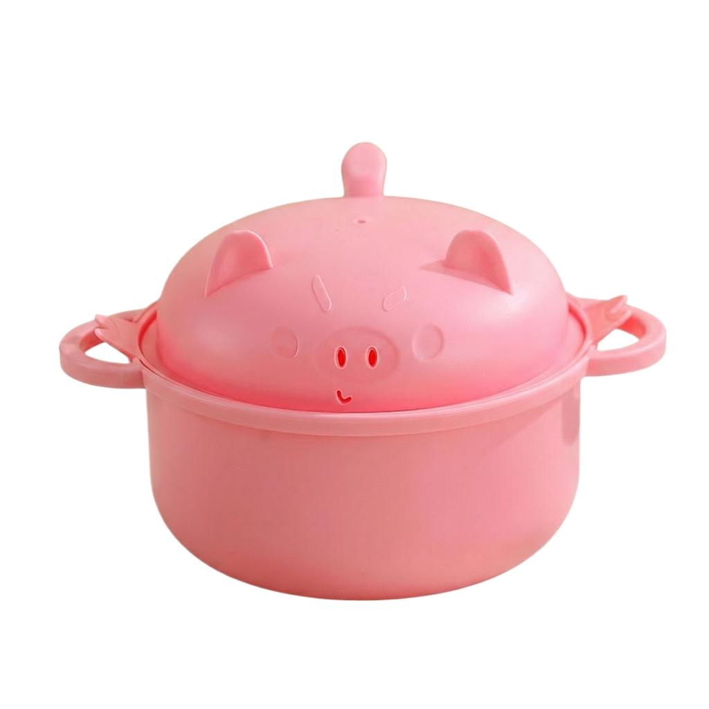 Microwaveable Cartoon Instant Noodle Bowl, Large Plastic Ramen Bowl For Students, Cute Children's Tableware Set, Six-Piece Strainer Set