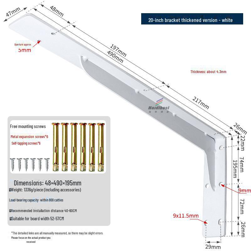 Suport de perete triunghiular rezistent pentru instalarea ascunsă a unui dulap TV