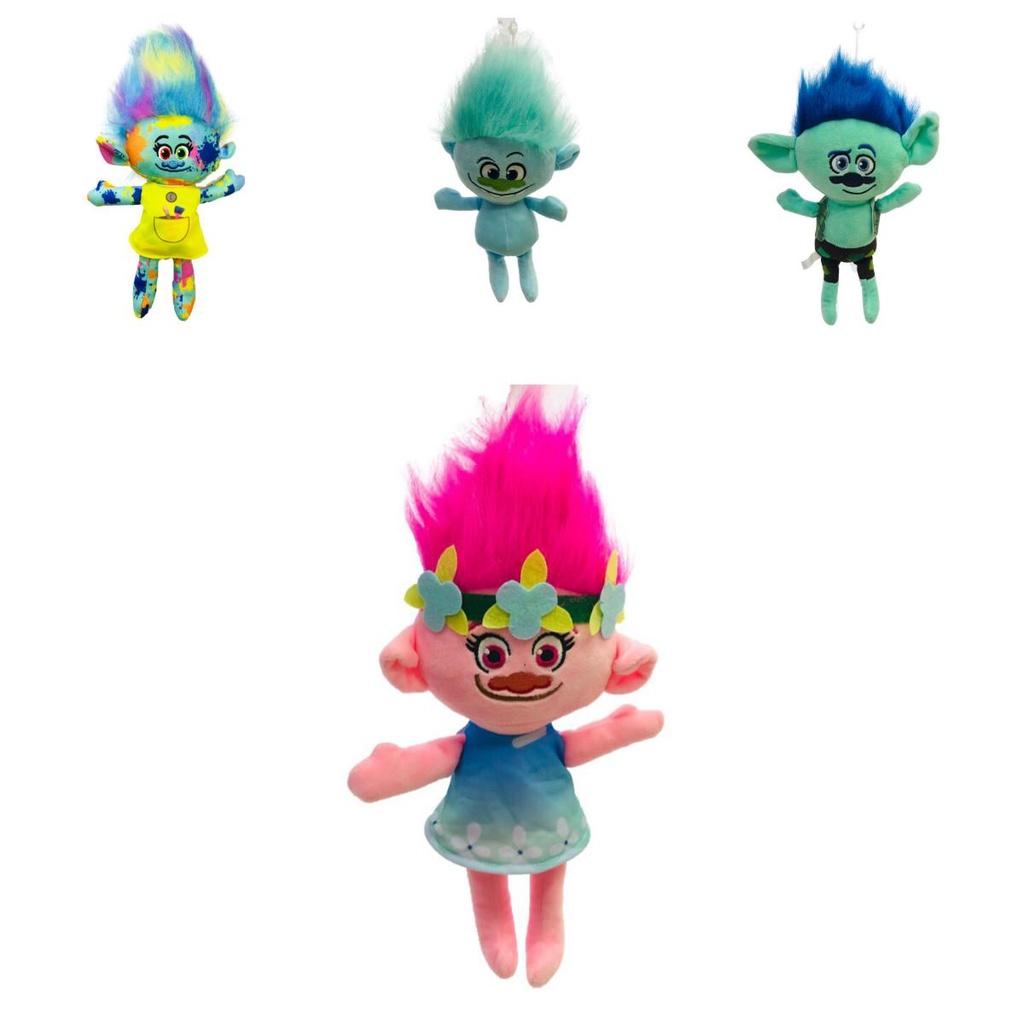 Dreamworks Movie Trolls World Tour Poppy Branch Barb Plush Doll Soft Toy Perfect For Kids