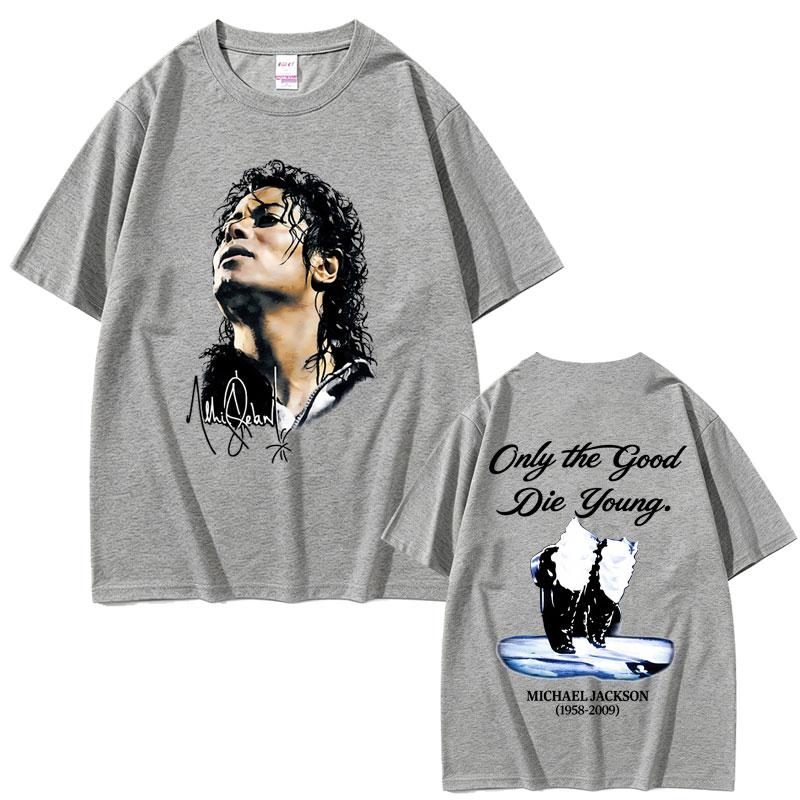 Michael Jackson Re del Pop T-shirt Unisex Donna Vintage Gotico Rock T-shirt Unisex Punk Oversize Manica Corta T-shirt Streetwear