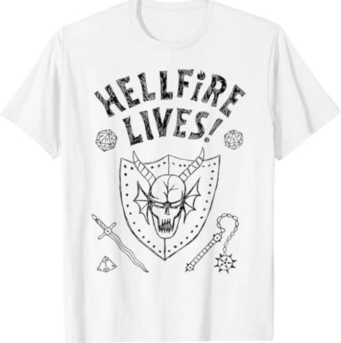 Stranger Things Season 5 Hellfire Lives! Marker Club Logo T-Shirt S