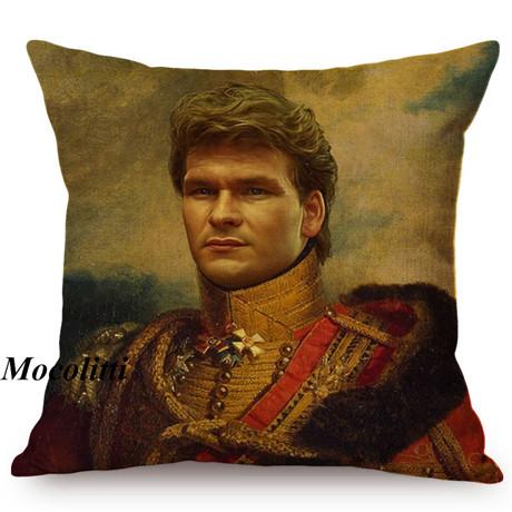 Military Generals Oil Painting Art Decorative Throw Pillow Case Celebrity Star General Costume Design Bedroom Sofa Cushion Cover
