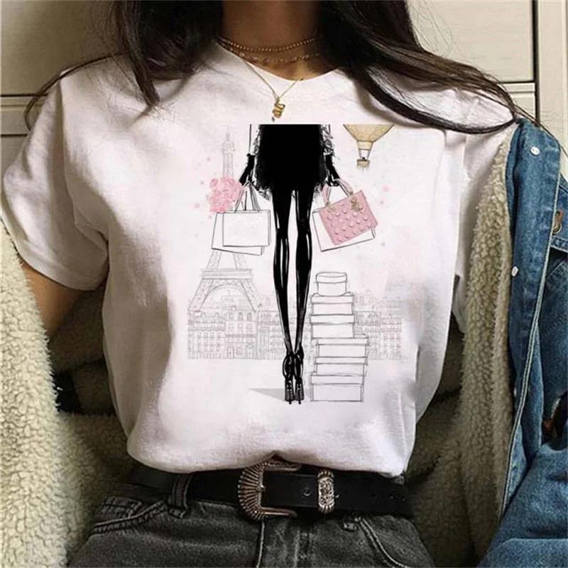 T-shirt Harajuku Women's Printed T-shirt Fashion Korean Fashion White Top Women's T-shirt