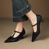 Fashion New Spring/summer Genuine Leather Women Shoes Pointed Toe Shoes for Women Fashion Retro Mary Jane Shoes High Heels Women Pumps