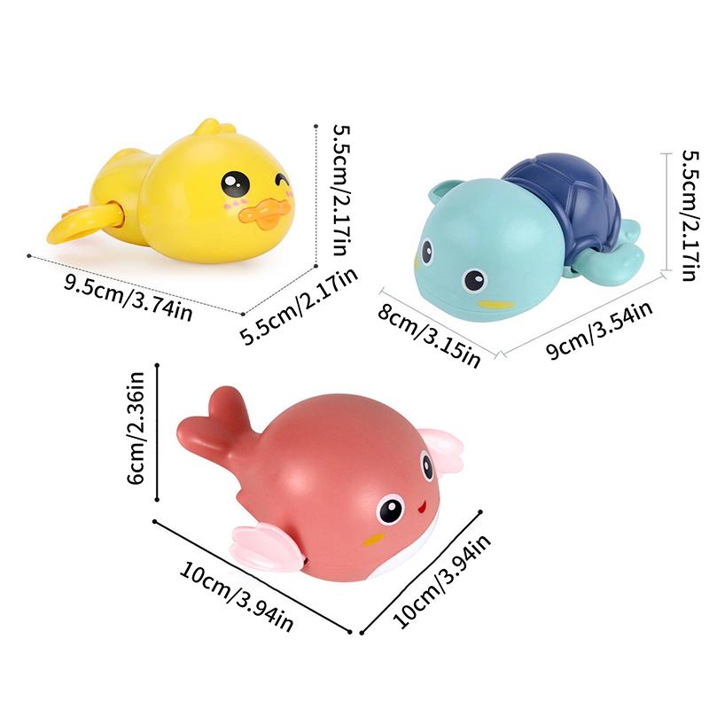 Baby Bath Toys Pool Beach Classic Chain Clockwork Water Toy Bathing Cute Duck Turtle Dolphin For Kids Water Playing Toys