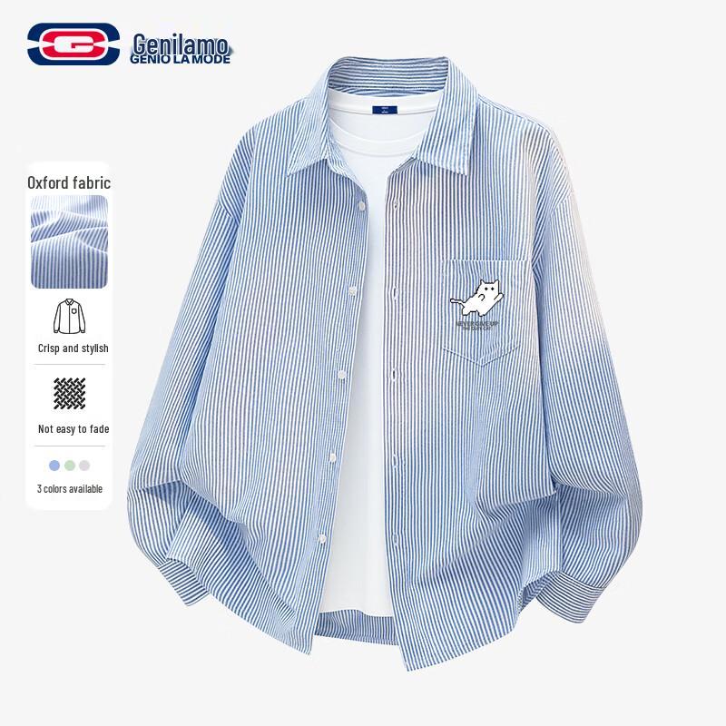 GENIOLAMODE Men s Casual Long Sleeve Shirt 2XL