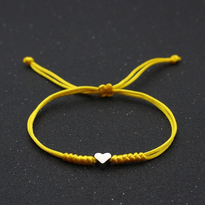 Tiny Heart Charm Bracelets for Women Girls Simple Blue Black Red Rope Chain Braided Bracelet Woven Jewelry Best Gifts Her