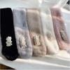 Pearl Scarf Winter New Style Thickened Korean Version of Cross-warmingwool Wool Rabbit-like Neck Collar