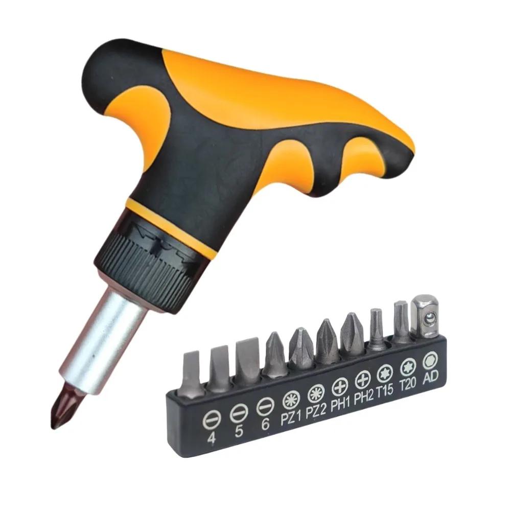 Cacciavite a cricchetto a T a 72 denti Cacciavite a croce a fiore di prugno Esagonale Strumenti di riparazione fai-da-te Cacciavite Set di bussole