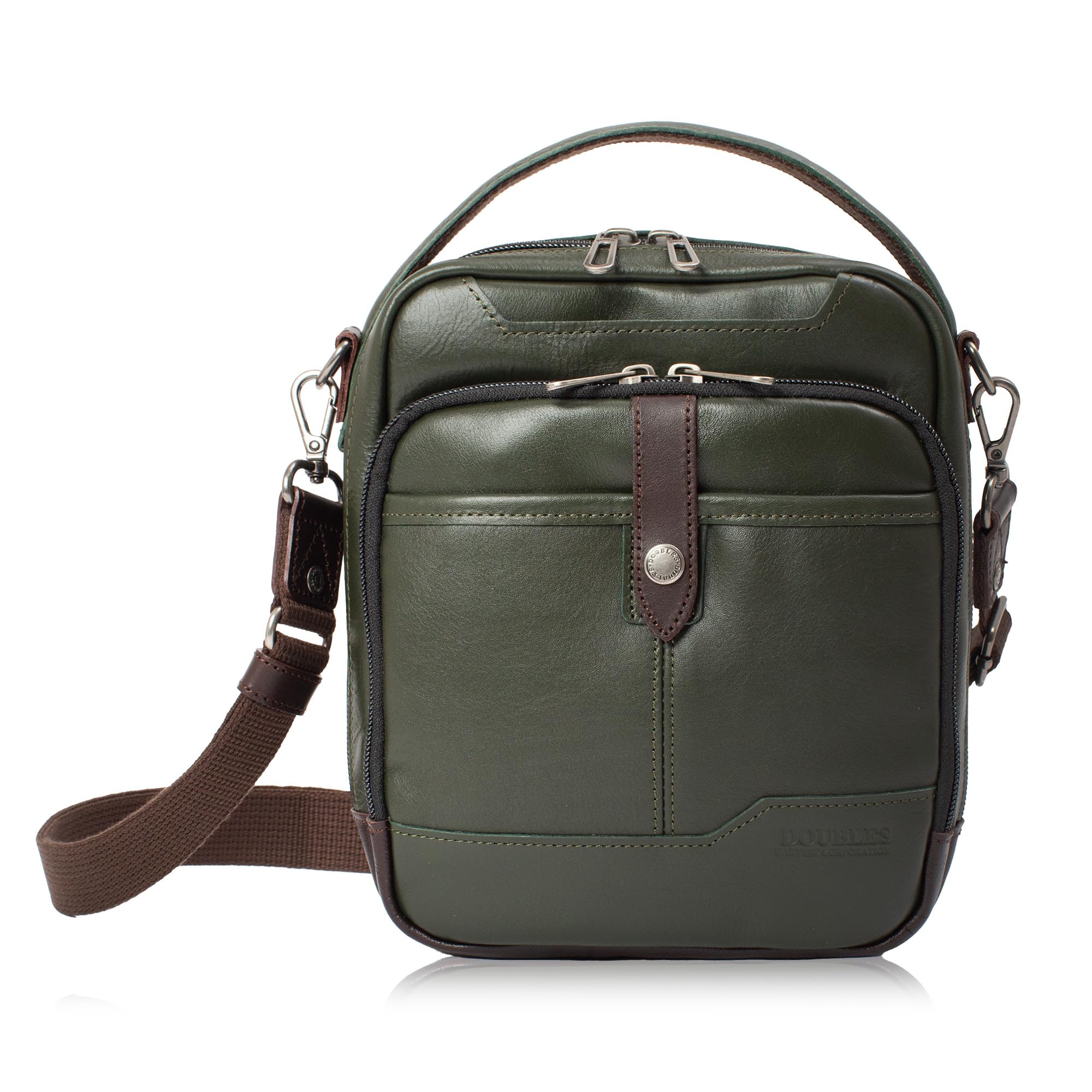 

Doubles Men s Genuine Leather Shoulder Bag, A5 Capacity, BKS-7040 (Green)