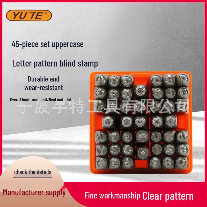 

3 мм 45 шт. Штампы из стали с прописными буквами для тиснения кожи и работы по серебру DIY