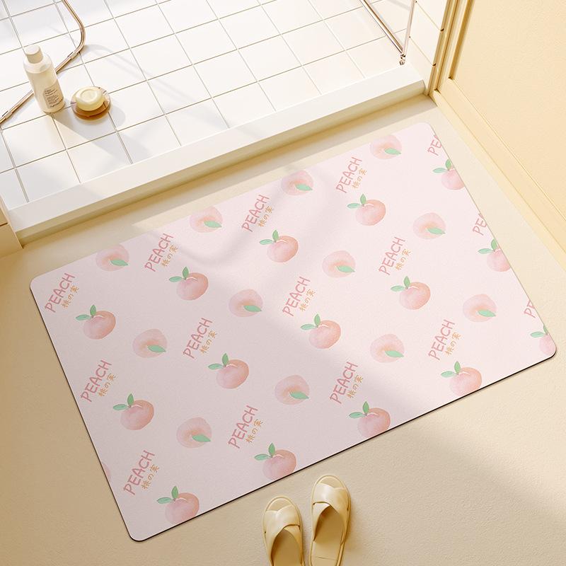 

Diatom Mud Soft Floor Mat Cartoon Cute Anti-slip Foot Mat Toilet Door Absorbent Mat Easy To Dry Bathroom Wet Separation 40 * 60cm