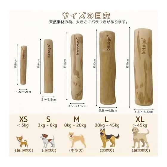 [Betogo] Set of 2 Coffee Wood Dog Chewing Toys Additive-Free 100% Natural Coffee Wood Natural Wood Wooden Sticks Dental Care Caffeine Free Durable