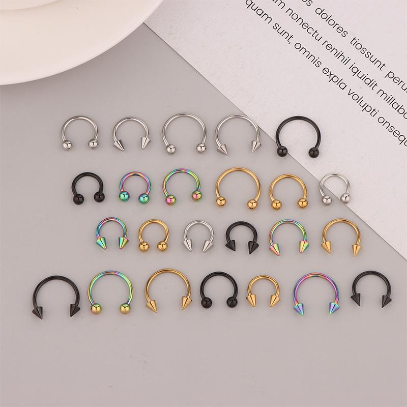 8Pcs/32Pcs Stainless Steel Piercing Hoop Accessories Nose Rings Labret Jewelry Tragus Labret Cartilage Earrings For Women Men
