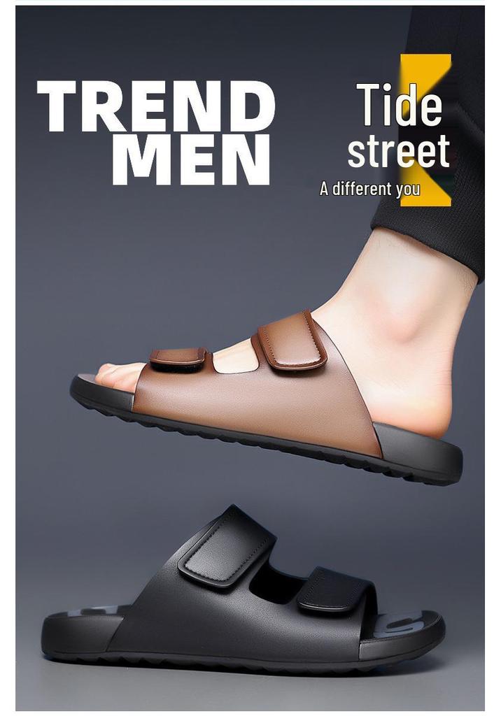 Men's Plus Size British Style Slippers - High Quality Breathable Indoor Outdoor Casual Sandals