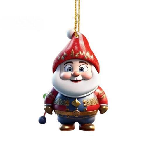 Christmas Ornaments Cartoon Snowman/Santa Xmas Tree Hanging Decoration Holiday Acrylic Decor for Christmas Valentine's Day Winter Party Supplies