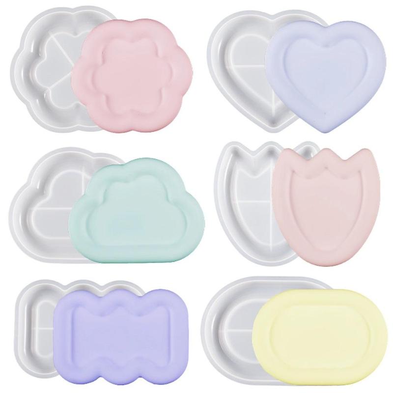 DIY Dropping Glue Mold 6 Cloud Love Candle Storage Tray Silicone Mould Creative Hand Gift Multiple Shapes To Choose From 1pcs