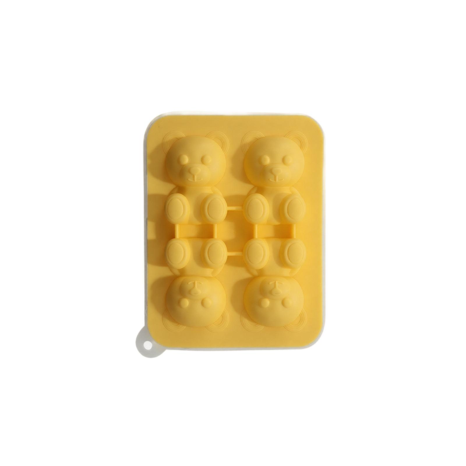 

Bear Shaped Ice Cube Tray Food Grade Silicone Mold Flexible Non Toxic Reusable Ice Maker for Kitchen Bar Party Use One Size жовтий